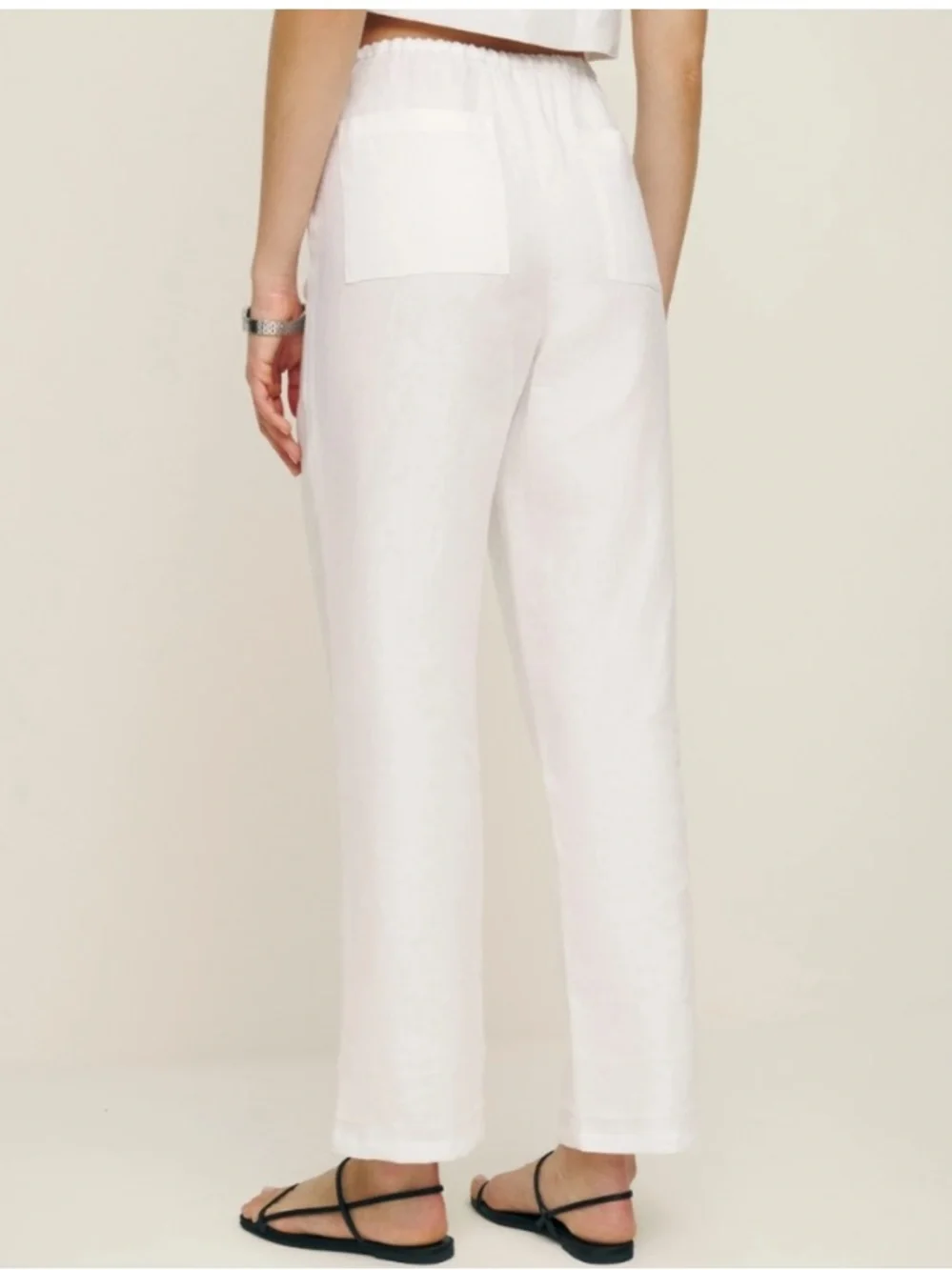 Reformation Remi Cropped Linen Pant Size Medium